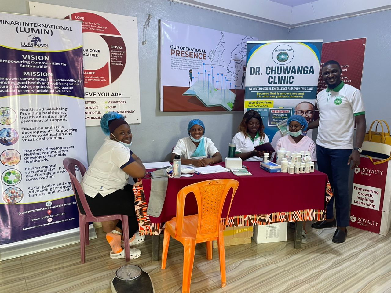 Clinic team members together